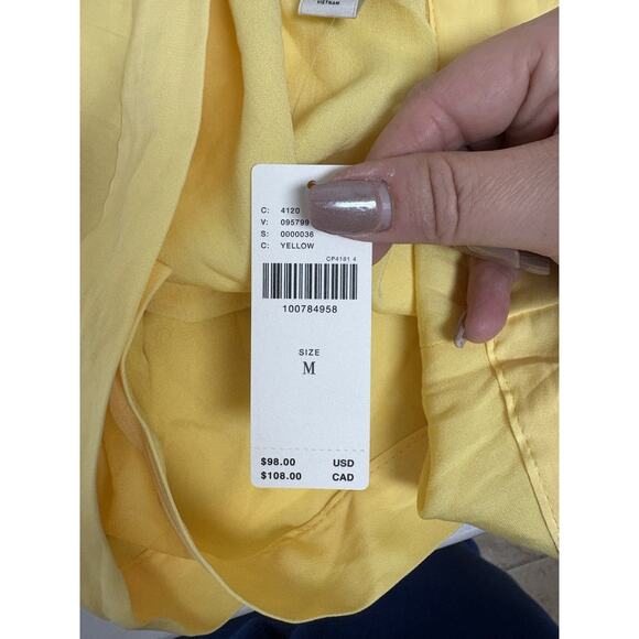 Maeve Anthropologie Yellow Ruffle Wrap Skirt Tie Waist Layered Womens M - Picture 8 of 9